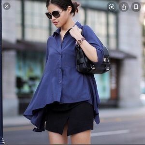 Express Jaquard  front slit mini skirt black mini skirt